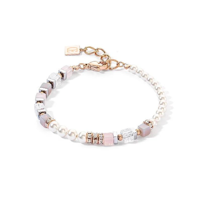 Rose Gold Cuff Bracelet-Coeur De Lion Precious Fusion Rose Gold Ice Pink Bracelet