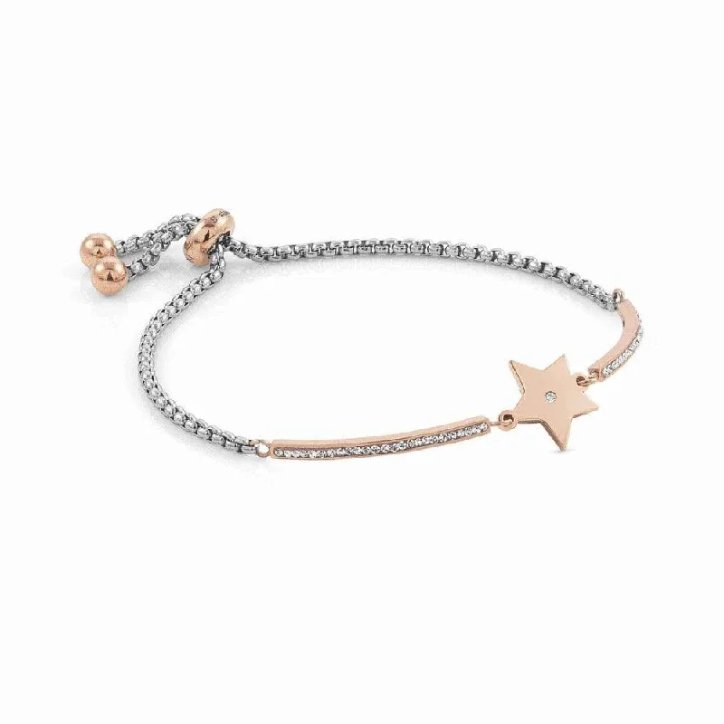 Diamond Cuff Bracelet-Nomination Milleluci Rose Gold Pavé Star Bracelet