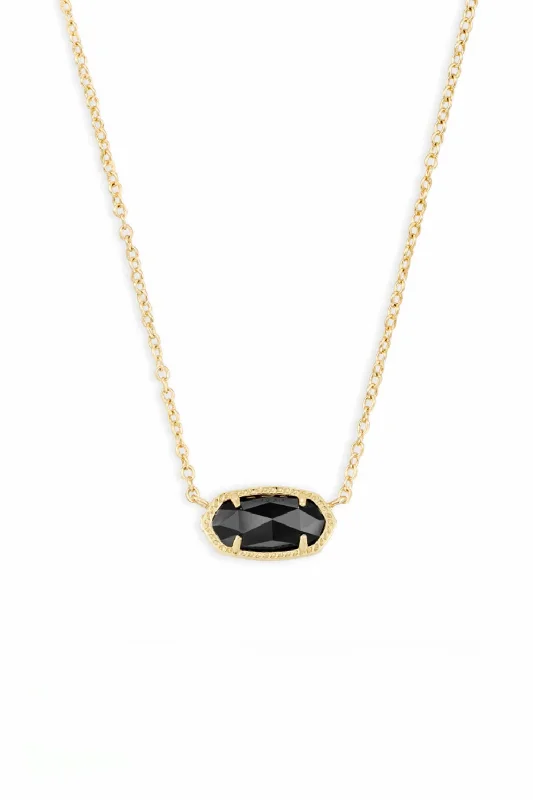 Cute Pendant Necklace-Elisa Necklace-Gold Black