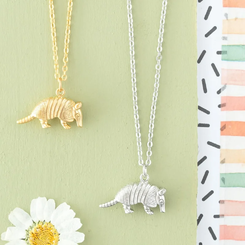 Dainty Necklace for Girls-Armadillo Charm Dainty Necklace