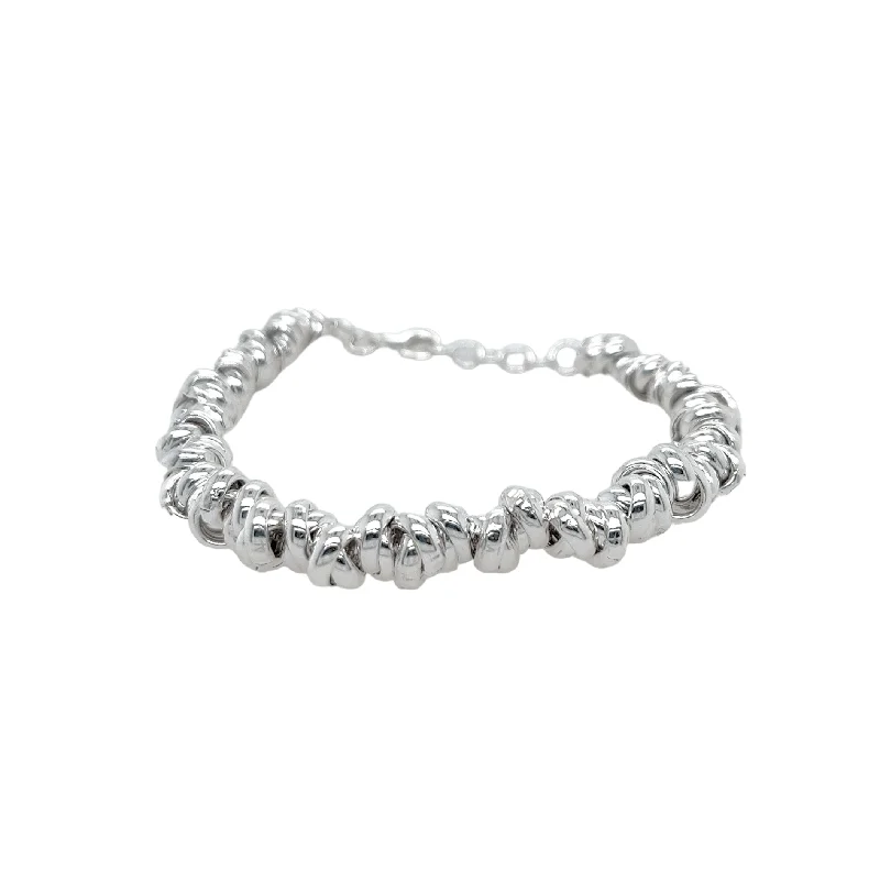 Diamond Tennis Bracelet-Silver Multi Rings Bracelet