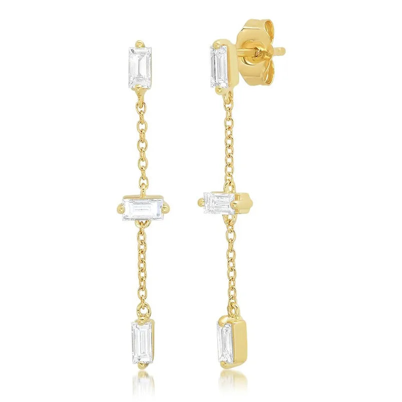 White Zircon (Yellow Gold) Total Length Is about 46mm