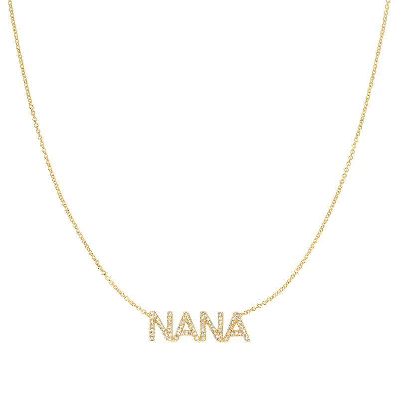 Elegant Gemstone Pendant Necklace-Pavé NANA Necklace