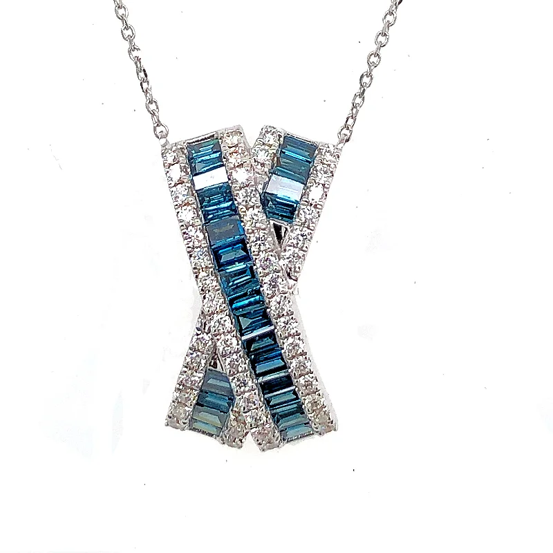 Elegant Choker Necklace for Weddings-Blue Diamond Necklace