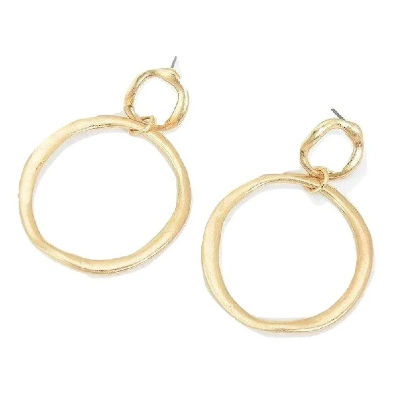 Antique Style Earrings-Double Hoop Dangle Earrings