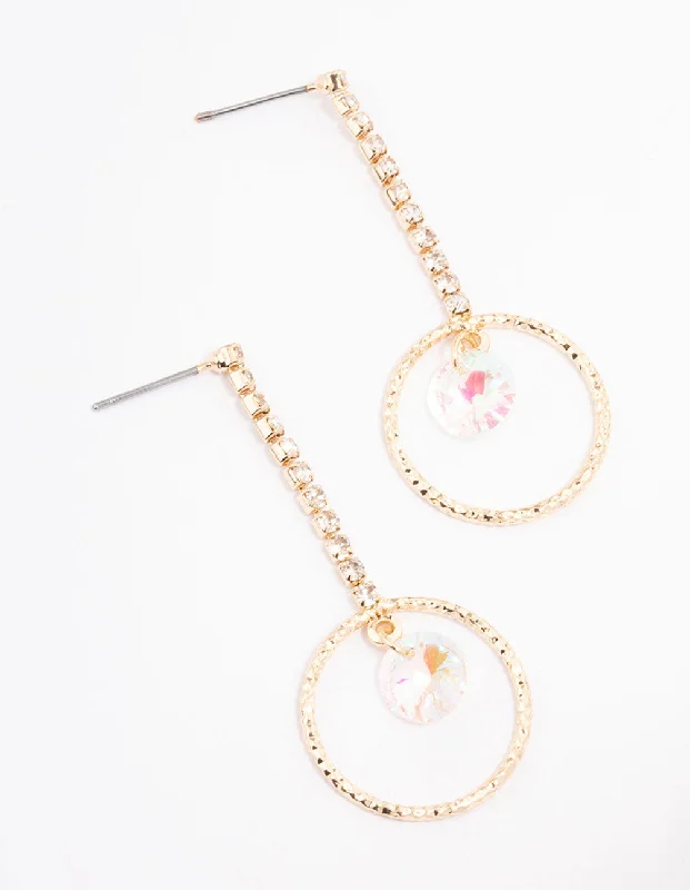 Customizable Silver Earrings-Gold Cup Chain Circle Drop Earrings