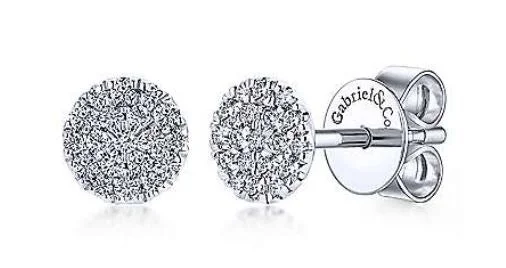 Luxury Drop Earrings-14kt White Gold Diamond Stud Earrings