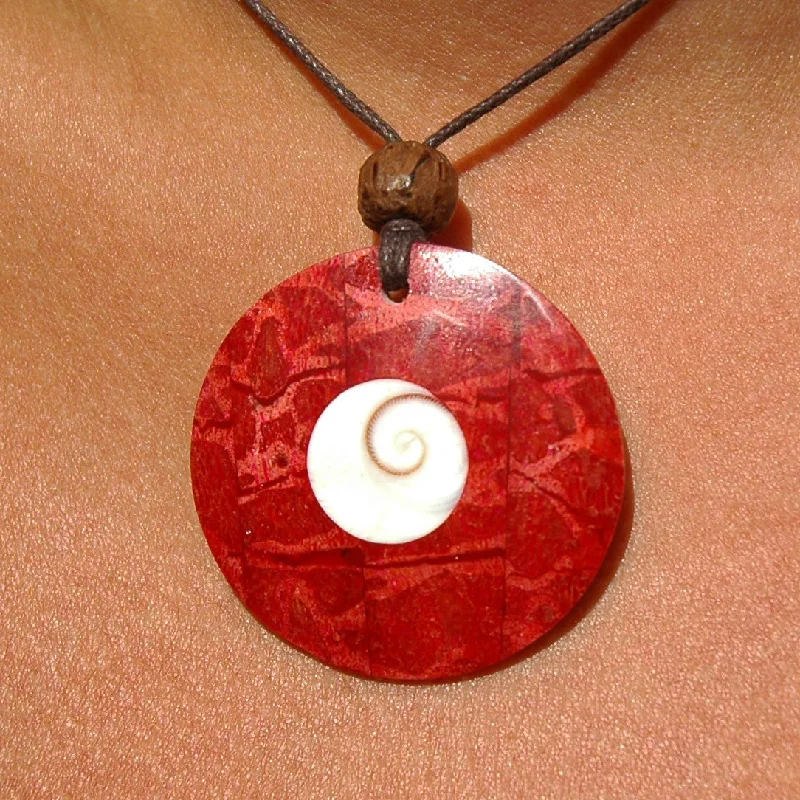 Custom Charm Pendant Necklace-Red Coral Shiva Pendant