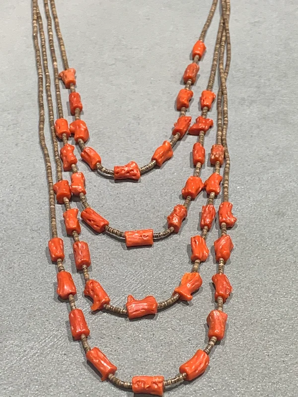 Unique Heart Necklace-Kewa Baby Olive Natural Mediterranean Coral Necklace