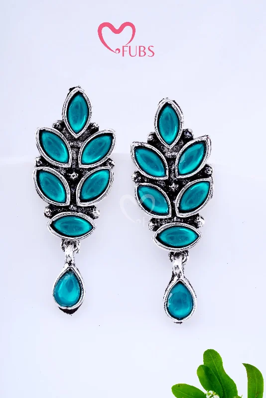 Luxury Bridal Earrings-Enchanted Leaf Drops Earrings