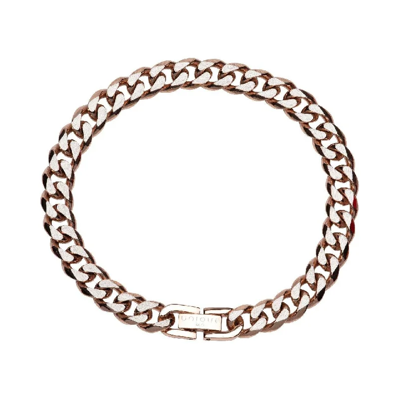 Elegant Pearl Bracelet-Unique & Co Rose Gold Curb Bracelet