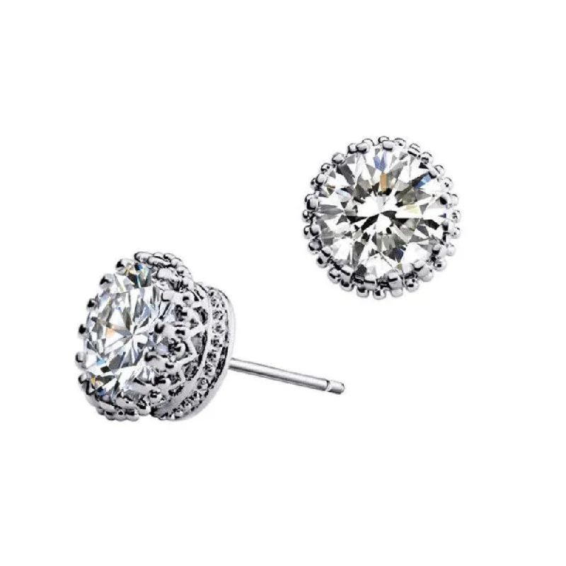 Abstract Design Earrings-Flower Cubic Zirconia Stud Earrings