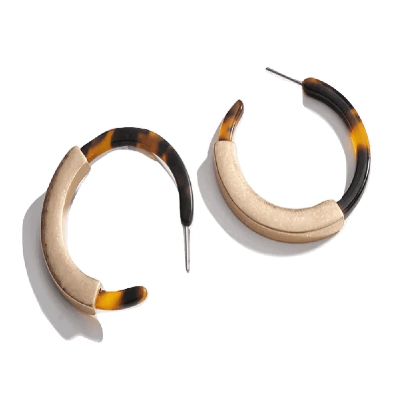 Classic Round Earrings-Tortoise Hoop Earrings