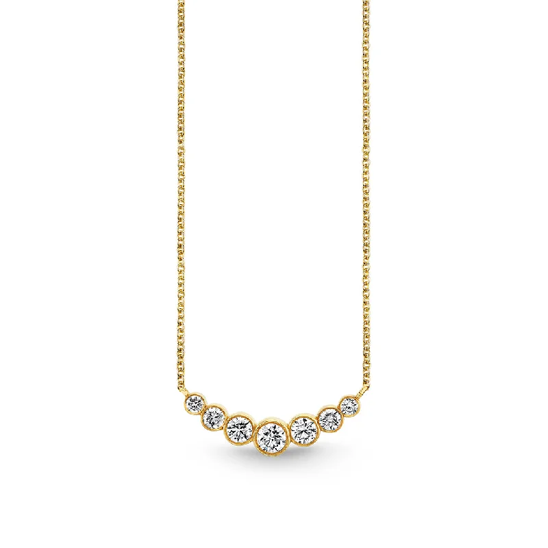 Custom Star Necklace-Gold & Diamond Graduated Bezel Necklace