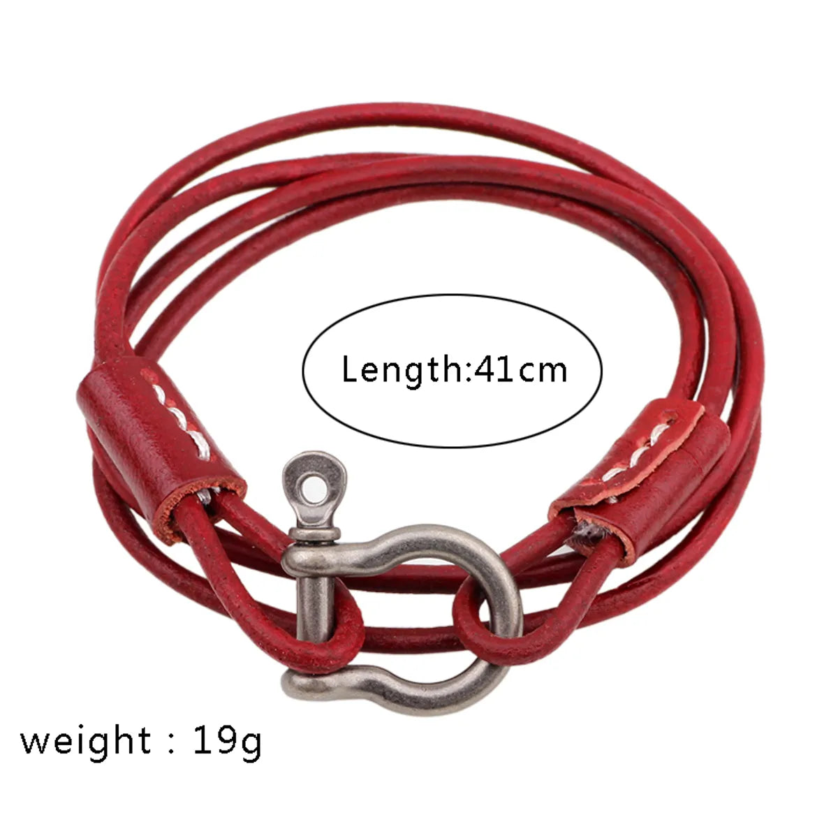 Custom Ring with Initials-Vintage Style Vacation Solid Color Alloy Leather Woven Belt Men's Wristband