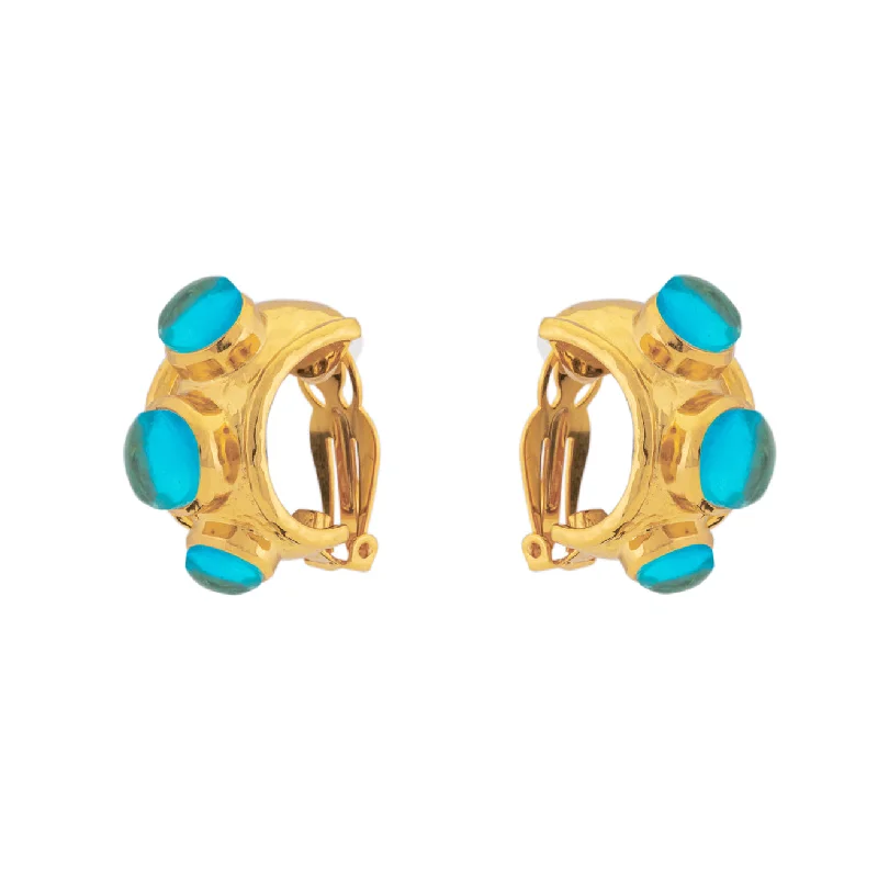 Fashion Hoop Earrings-Nova Earrings Blue Quartz