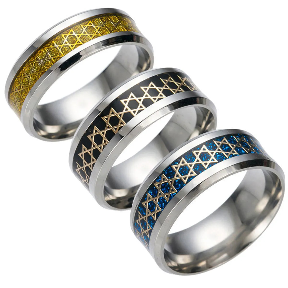 Titanium Wedding Band Set-Fashion Letter Stainless Steel