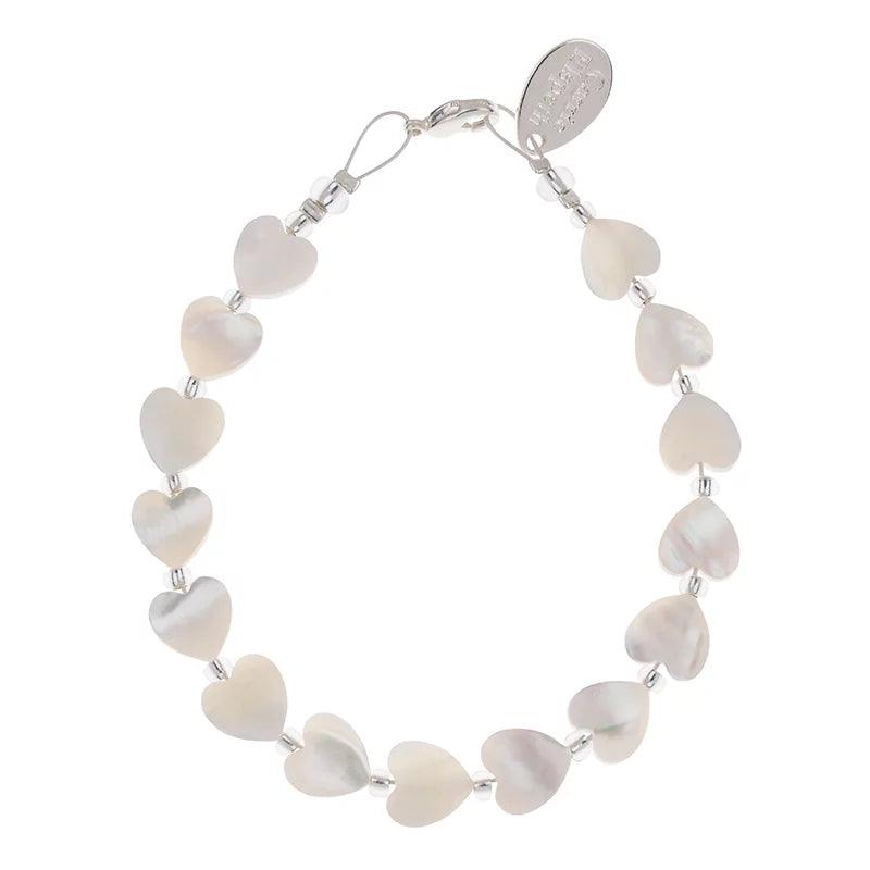 Handcrafted Gold Bracelet-Carrie Elspeth Hearts Shell Links Bracelet