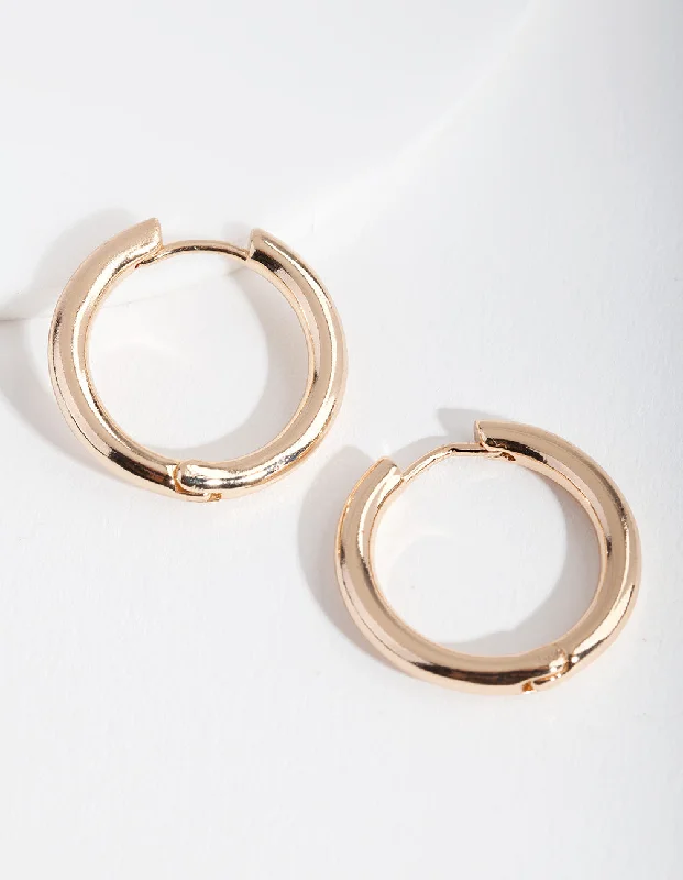 Unique Dangle Earrings-Gold Polished Hoop Earrings