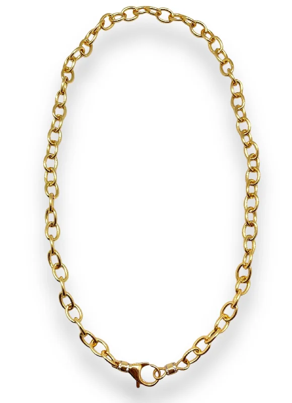 Designer Bar Necklace-Medium Gold Rolo Chain