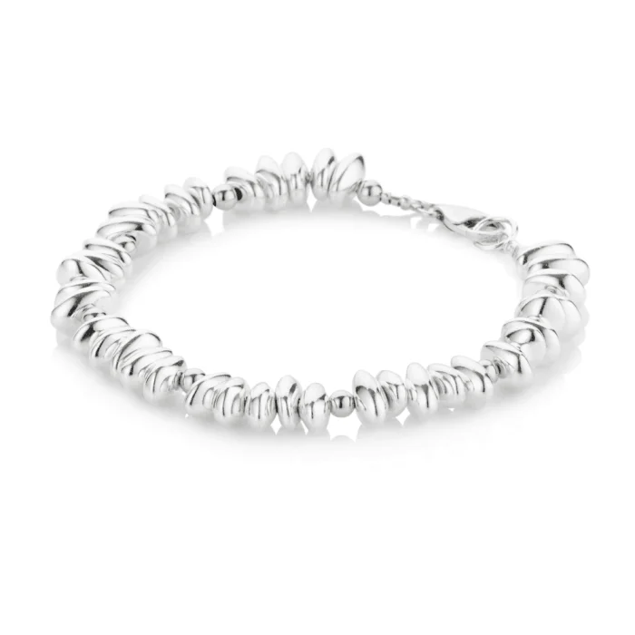 Men’s Silver Chain Bracelet-Lavan Sterling Silver Pebble Bracelet