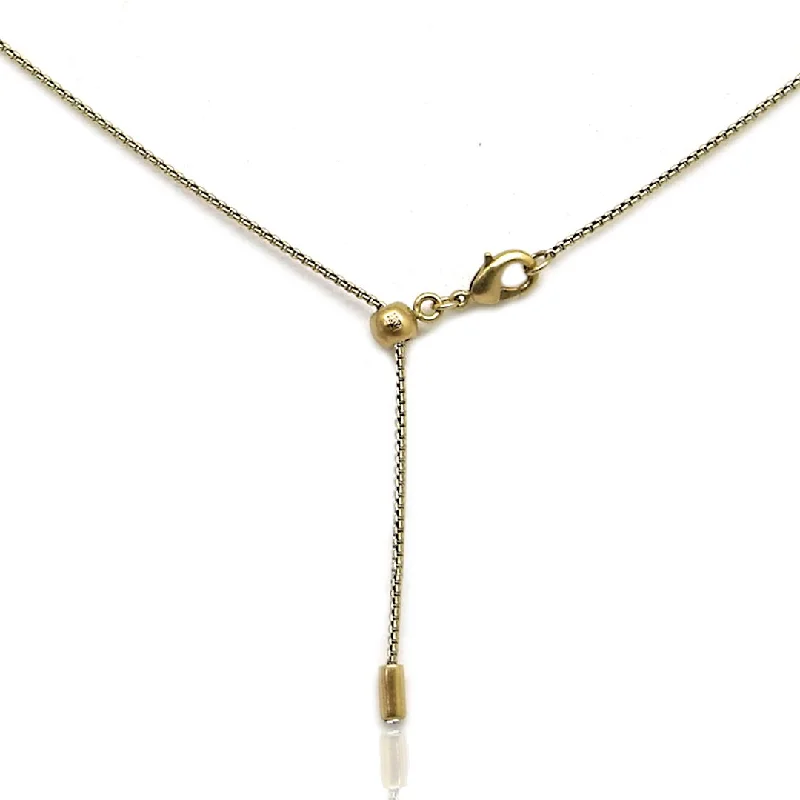 White Gold Necklace-ANTIQUE GOLD SLIDER BOX CHAIN