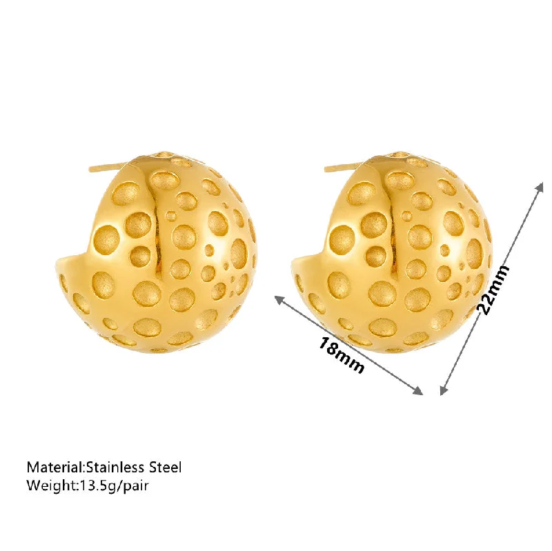 Irregular Porous Stud Earrings Gold