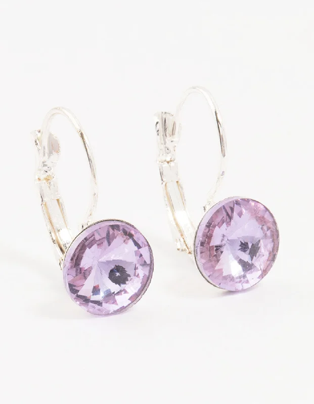 Luxury Fashion Earrings-Large Purple Continental Bohemia Czech Crystal Drop Earrings