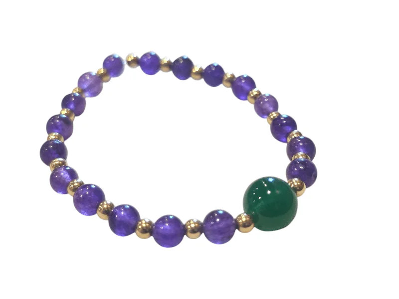 Adjustable Silver Bracelet-Amethyst Prosperity Bracelet