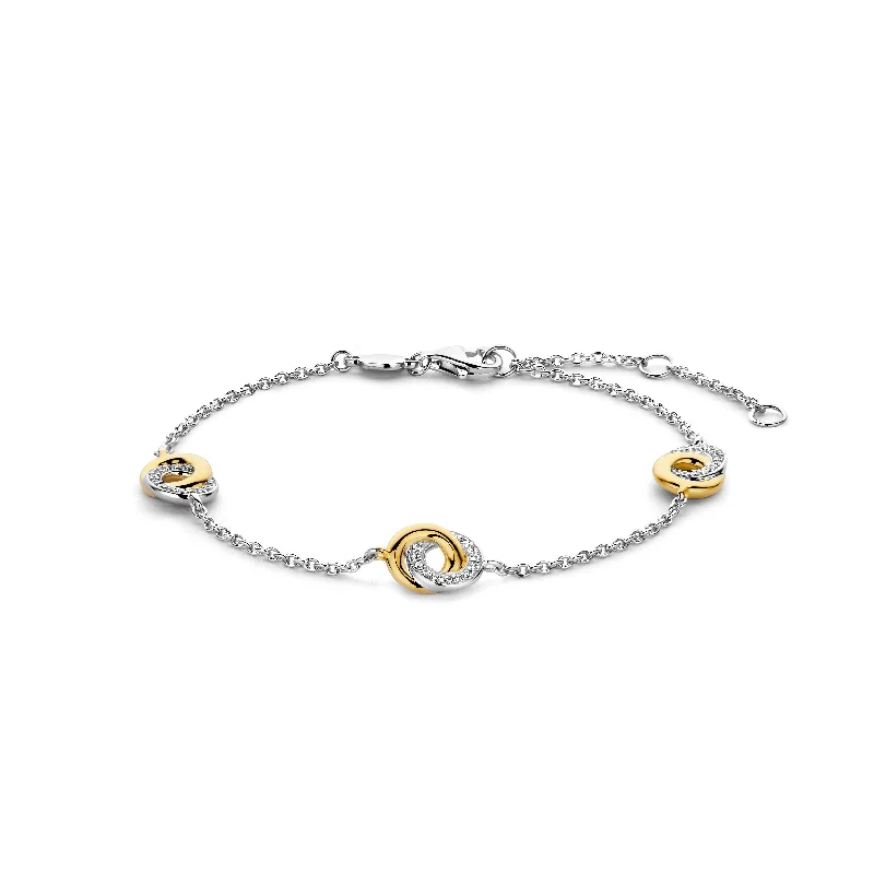 Dainty Rose Gold Link Bracelet-Ti Sento Silver and Gold Infinity Bracelet