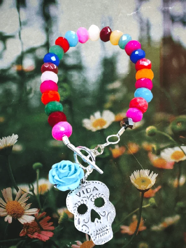 Colorful Gemstone Bracelet-Sugar Skull Dulce Gemstone Bracelet