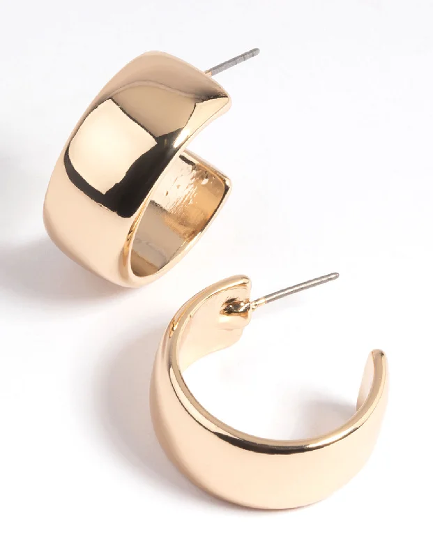 Elegant Dangle Earrings-Gold Chunky Hoop Earrings