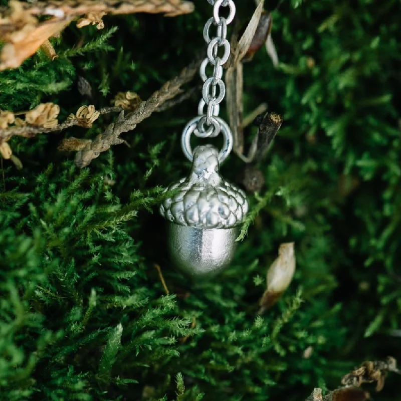 Unique Silver Necklace-Acorn Charm Dainty Necklace