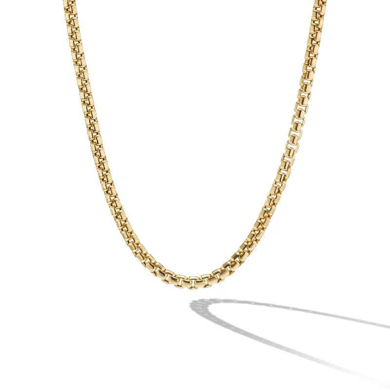 Large Statement Necklace-Box Chain Necklace in 18K Yellow Gold, 2.7mm