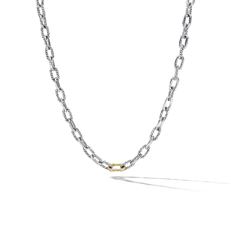 Natural Stone Pendant Necklace-DY Madison® Chain Necklace in Sterling Silver with 18K Yellow Gold\, 8.5mm