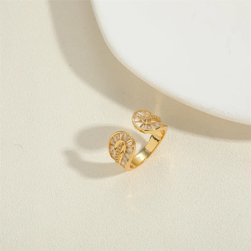 14K Real Gold White Zirconium