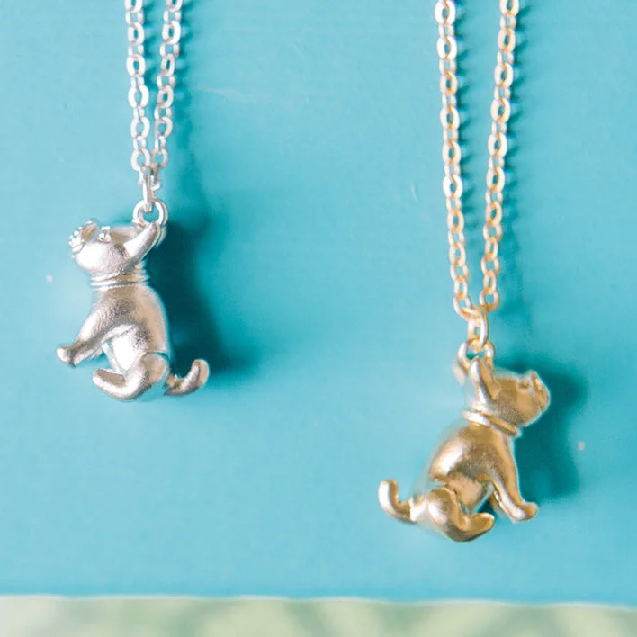 Small Gold Necklace-Bull Dog Necklace