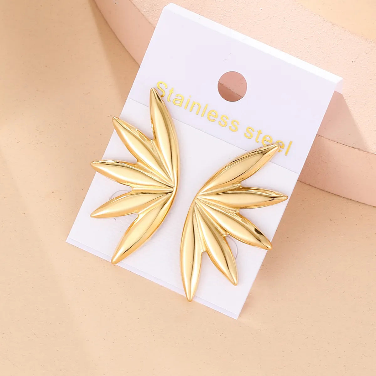 1 Pair Simple Style Classic Style Solid Color Plating Stainless Steel 18K Gold Plated Ear Studs