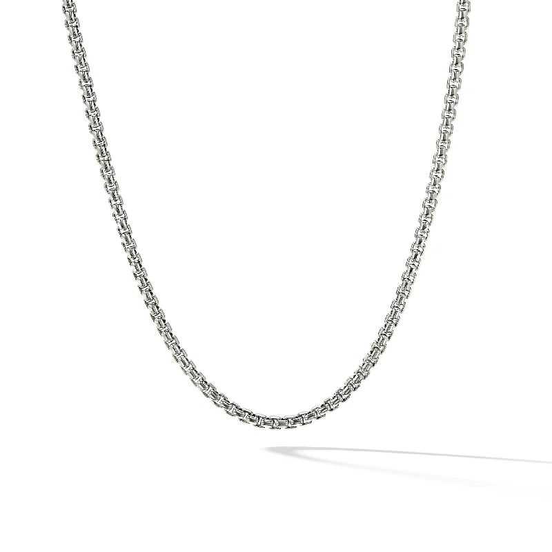 Custom Engraved Necklace-Box Chain Necklace in Sterling Silver with 14K Yellow Gold Accent\, 3.6mm