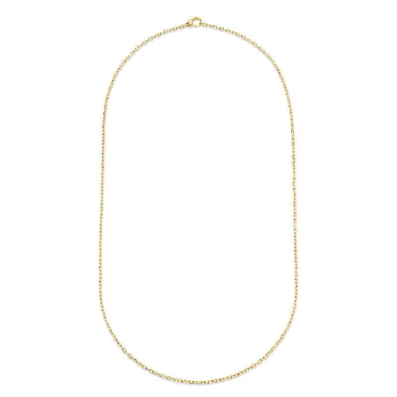 Handcrafted Gold Necklace-SOLID GOLD OVAL LINK CHAIN