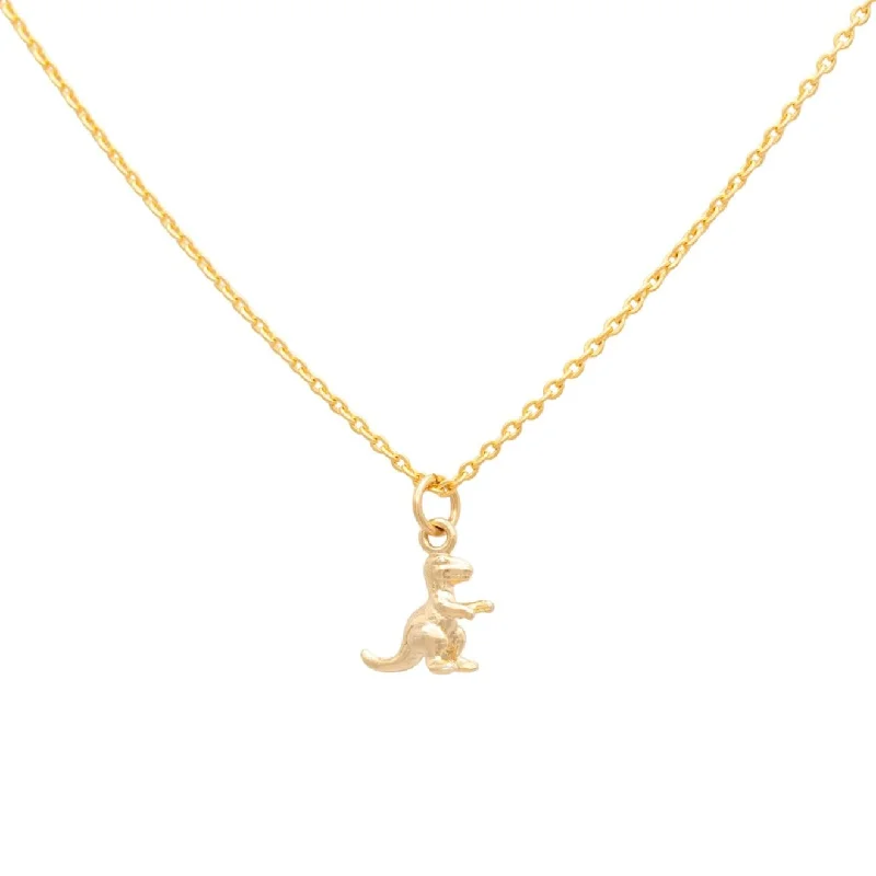 Cute Heart Necklace-T Rex Dinosaur Charm Necklace