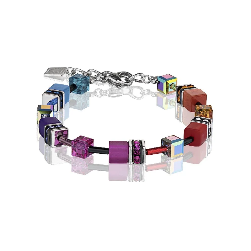 Tennis Bracelet with Diamonds-Coeur De Lion Multicolour Swarovski® Crystals GeoCUBE® Bracelet