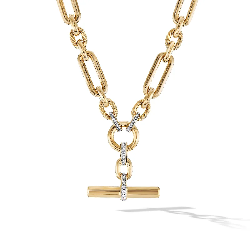 Wedding Necklace for Bridesmaids-Lexington Chain Necklace in 18K Yellow Gold with Diamonds\, 9.8mm