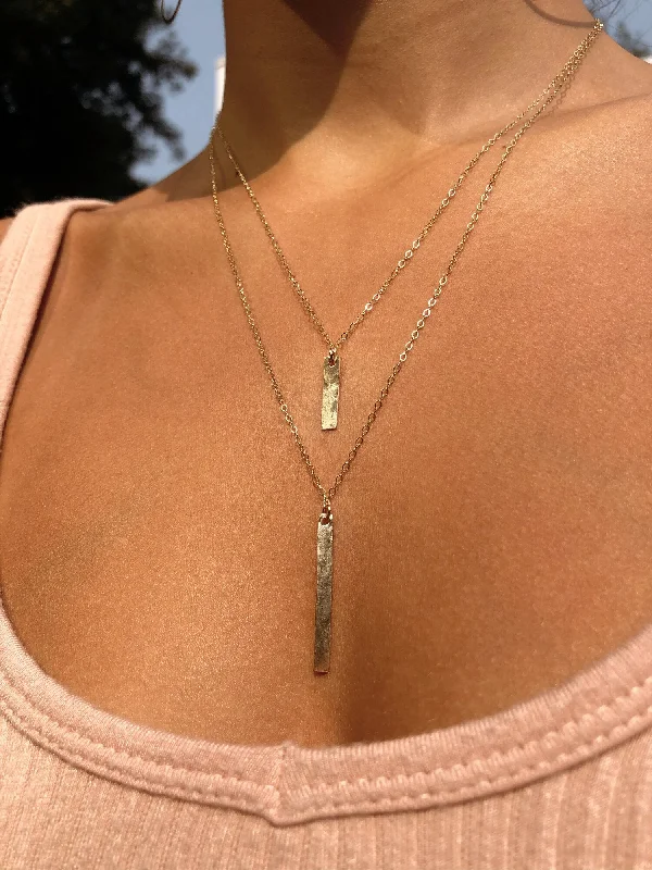 Simple Crystal Pendant Necklace-The Bar Necklaces