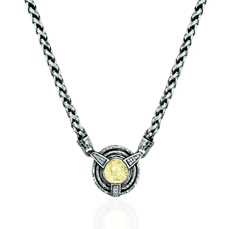 Heart Shaped Gold Necklace-VINTAGE SILVER MORRO COIN NECKLACE