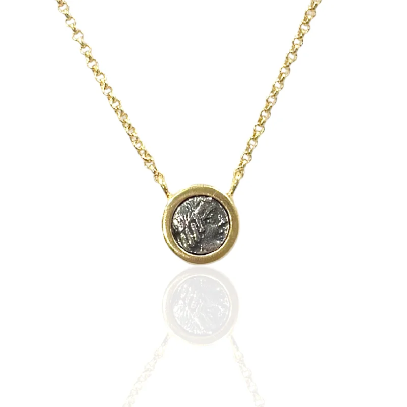 Custom Charm Necklace-GOLD FLORA COIN NECKLACE