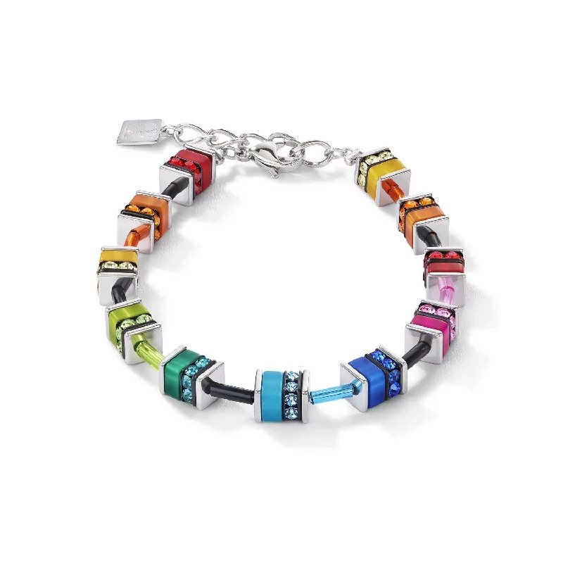 Gemstone Beaded Bracelet-Coeur De Lion Multicolour Swarovski® Crystals GeoCUBE Bracelet