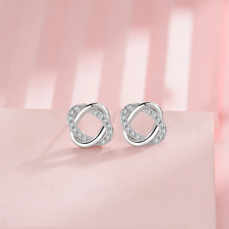 White Gold Color Ear Studs Type A