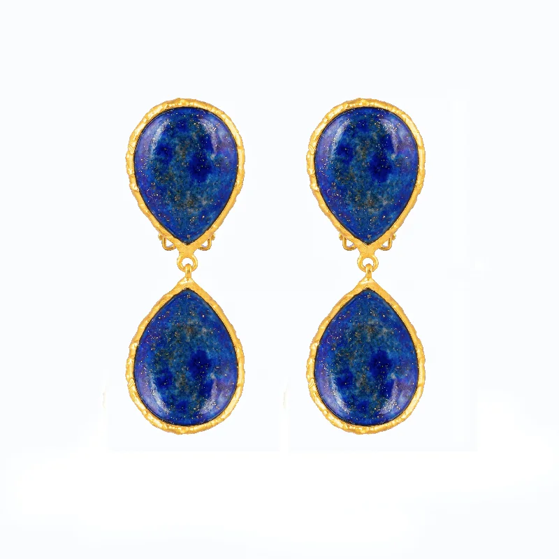 Gemstone Drop Earrings-Sail Earrings Lapis