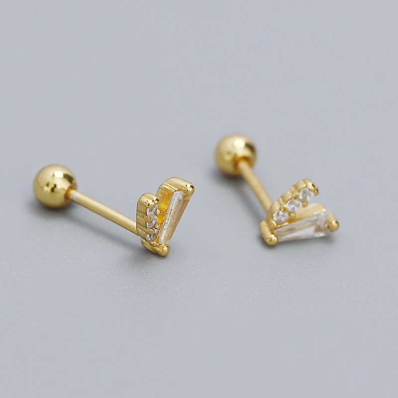 Irregular Pleated Earrings-Yellow Gold